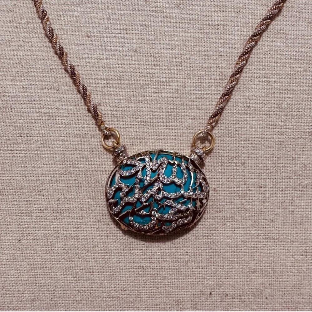 Ethnic | Necklace | Arabic Necklace over Faux Turquoise Stone - Picture 8 of 9